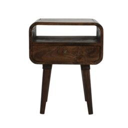 Rackhams Winnie Dark Mango Wood Bedside Table with Drawer - Wood - 1 - 45x35x58 CM (LxDxH) - thumbnail 5
