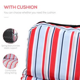 Rackhams Set of 2 Garden Sun Lounger Outdoor Reclining Seat Cushioned Seat Foldable Adjustable Recliner Red and White - thumbnail 5