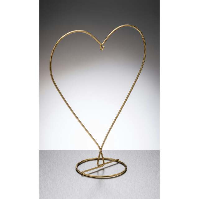 Rackhams Heart Shaped Metal Ornament Stand - Gold