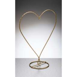 Rackhams Heart Shaped Metal Ornament Stand - Gold