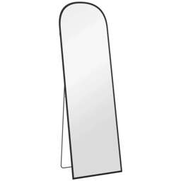 Rackhams 162cm Aluminium Frame Standing Mirror - Black - thumbnail 1