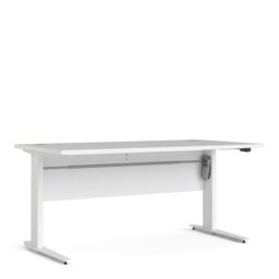 Rackhams Prima Desk 150 cm in White with Height adjustable legs with electric control in White - White - 80.1 - 75.2 - thumbnail 1