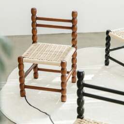 Rackhams Fiona Dining Chair, Rattan Seat - Black - thumbnail 4