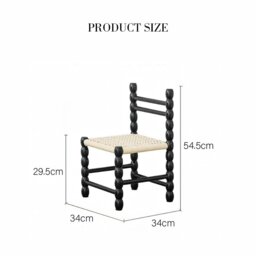 Rackhams Fiona Dining Chair, Rattan Seat - Black - thumbnail 6