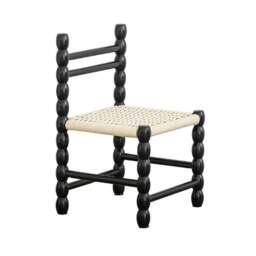 Rackhams Fiona Dining Chair, Rattan Seat - Black - thumbnail 3