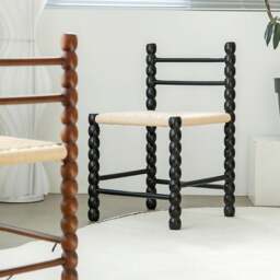 Rackhams Fiona Dining Chair, Rattan Seat - Black - thumbnail 5