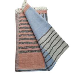 Rackhams Indie Cotton Jacquard Hammam Towel - Fuchsia and Grey - thumbnail 4
