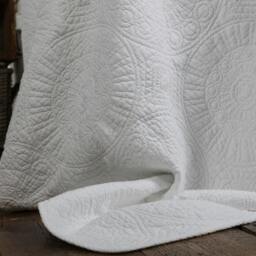 Rackhams White Cotton Quilted Bedspread - Double - thumbnail 4