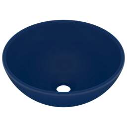 Rackhams Luxury Bathroom Basin Round Matt Dark Blue 32.5x14 cm Ceramic - thumbnail 2