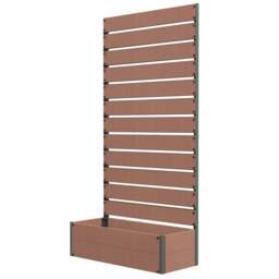 Rackhams Raised Bed for Garden, Planter with Trellis for Climbing Plants, Vines, Planter Box with Drainage Gap, Light Brown - thumbnail 1