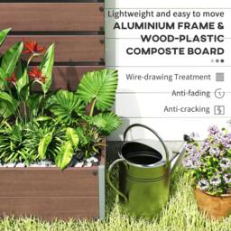 Rackhams Raised Bed for Garden, Planter with Trellis for Climbing Plants, Vines, Planter Box with Drainage Gap, Light Brown - thumbnail 5
