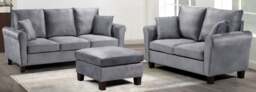 Rackhams Tivoli Sofa Set: Brushed Velvet for a Luxurious Living Room Experience - Grey - 3+2 Sofa Set