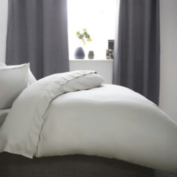 Rackhams Cotton Sateen 1000 Thread Count Duvet Cover - Platinum - Kingsize - Platinum - 100% Cotton - thumbnail 2
