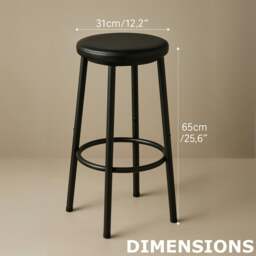 Rackhams Set of 2 Kitchen Counter Height Breakfast Bar Stools Black - thumbnail 6