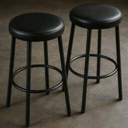 Rackhams Set of 2 Kitchen Counter Height Breakfast Bar Stools Black - thumbnail 2