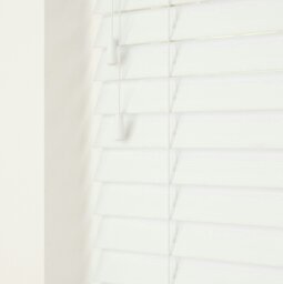 Rackhams Ultra White Smooth Finish Faux Wood Venetian Blinds with Strings  (130cm drop) - 240cm - thumbnail 3