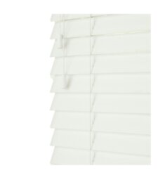 Rackhams Ultra White Smooth Finish Faux Wood Venetian Blinds with Strings  (130cm drop) - 240cm - thumbnail 2