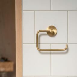 Rackhams Brushed Brass Toilet Roll Holder - thumbnail 3