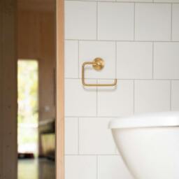Rackhams Brushed Brass Toilet Roll Holder - thumbnail 2