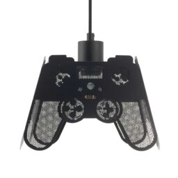 Rackhams Modern Matte Black Game Controller Pendant Shade with Laser Cut Holes - thumbnail 5