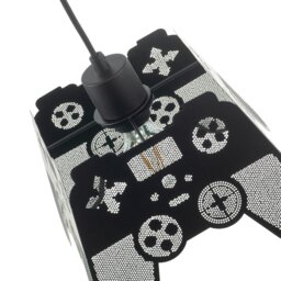 Rackhams Modern Matte Black Game Controller Pendant Shade with Laser Cut Holes - thumbnail 3