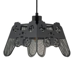 Rackhams Modern Matte Black Game Controller Pendant Shade with Laser Cut Holes - thumbnail 4