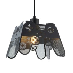 Rackhams Modern Matte Black Game Controller Pendant Shade with Laser Cut Holes - thumbnail 2
