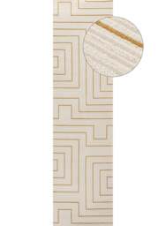 Rackhams Carmel Cream-Gold Geometric Rug - 6040 - 80X300 cm - thumbnail 1