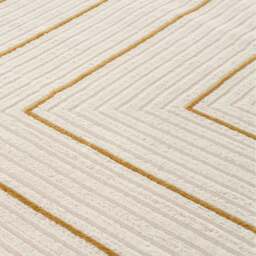 Rackhams Carmel Cream-Gold Geometric Rug - 6040 - 80X300 cm - thumbnail 3