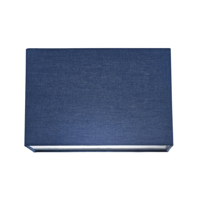 Rackhams Contemporary and Stylish Navy Midnight Blue Linen Fabric Rectangular Lamp Shade - image 1