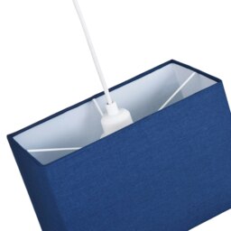 Rackhams Contemporary and Stylish Navy Midnight Blue Linen Fabric Rectangular Lamp Shade - thumbnail 5