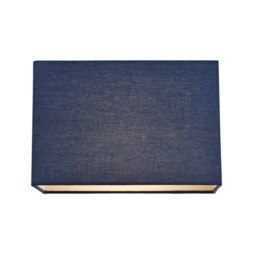 Rackhams Contemporary and Stylish Navy Midnight Blue Linen Fabric Rectangular Lamp Shade - thumbnail 2