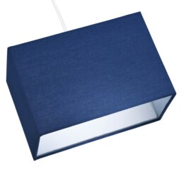 Rackhams Contemporary and Stylish Navy Midnight Blue Linen Fabric Rectangular Lamp Shade - thumbnail 4