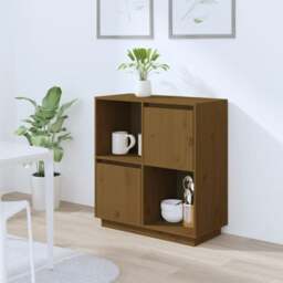 Rackhams Sideboard Honey Brown 74x35x80 cm Solid Wood Pine - Brown - Solid pinewood - thumbnail 1