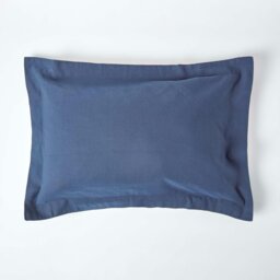 Rackhams French Flax Linen Oxford Pillowcase, Standard Size - Navy Blue - thumbnail 2