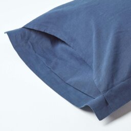 Rackhams French Flax Linen Oxford Pillowcase, Standard Size - Navy Blue - thumbnail 4