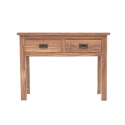 Rackhams Padua Lacquered 2 Drawer Console Table Brass Drop Handle - Light Brown - thumbnail 1