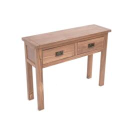 Rackhams Padua Lacquered 2 Drawer Console Table Brass Drop Handle - Light Brown - thumbnail 3