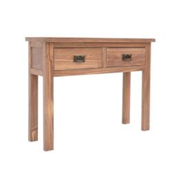 Rackhams Padua Lacquered 2 Drawer Console Table Brass Drop Handle - Light Brown - thumbnail 2