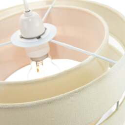 Rackhams Contemporary Quality Cream Linen Fabric Triple Tier Ceiling Pendant Light Shade - thumbnail 3