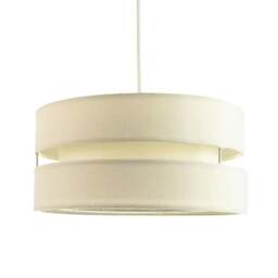 Rackhams Contemporary Quality Cream Linen Fabric Triple Tier Ceiling Pendant Light Shade