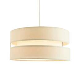 Rackhams Contemporary Quality Cream Linen Fabric Triple Tier Ceiling Pendant Light Shade - thumbnail 2