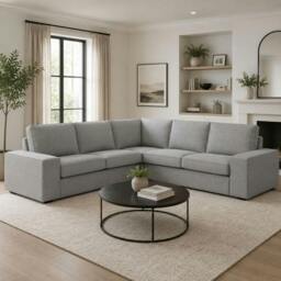 Rackhams Alaska Large Corner Sofa Full Back - Black - thumbnail 5