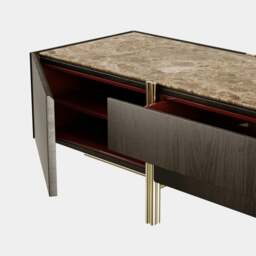 Rackhams Edge TV Cabinet with Marble & Aged Brass - thumbnail 2