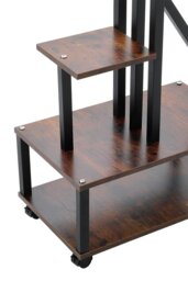 Rackhams 2Pcs Half-Heart-Shaped Tiered Plant Stand Metal Flower Stand Holder Rack Book Shelf - Dark Brown - thumbnail 4