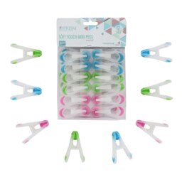 Rackhams Plastic Peg Basket, Grey with 36 Prism Soft Touch Mini Plastic Pegs, Multi - thumbnail 6