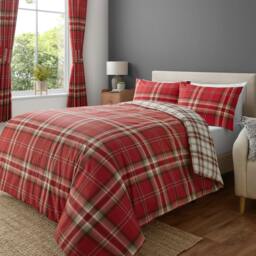 Rackhams Kelso Check Red Duvet Cover Set - Double - thumbnail 1