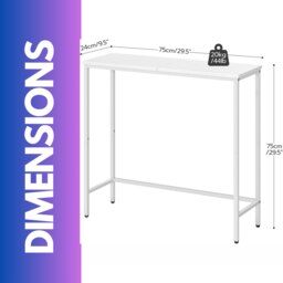 Rackhams Industrial Slim Hallway Console Table White - thumbnail 6