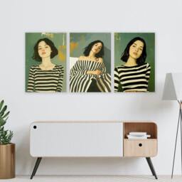 Rackhams Art Print For Living Room - Set of 3 Boho Women Wall art Prints - A2 16.54 x 23.39 in / 42 x 59.4 cm - Matte Museum Quality Art Paper 290 gsm - Black Frame - thumbnail 4