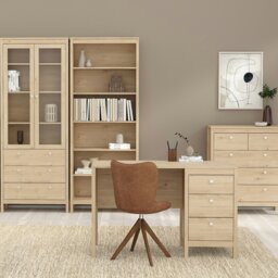 Rackhams Madrid Desk 3 Drawers in Jackson Hickory Oak - Jackson Hickory Oak - 48 - 76.5 - thumbnail 6
